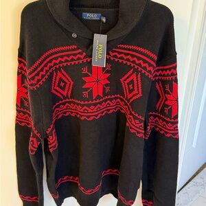 Ralph Lauren Men's Black and Red Crewneck Sweater